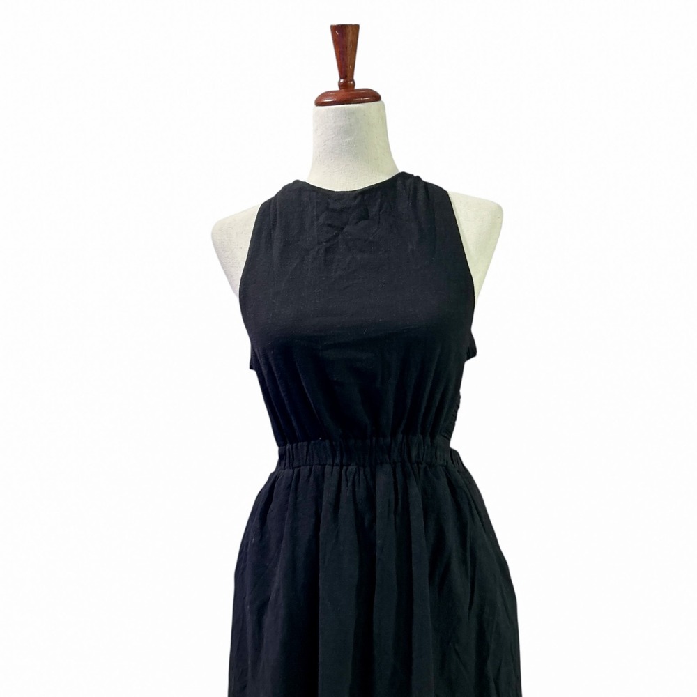 Vici Dress NWT Medium‎ Open Back Black Maxi A-Line Boho Chic Party Vacation - Picture 2 of 11